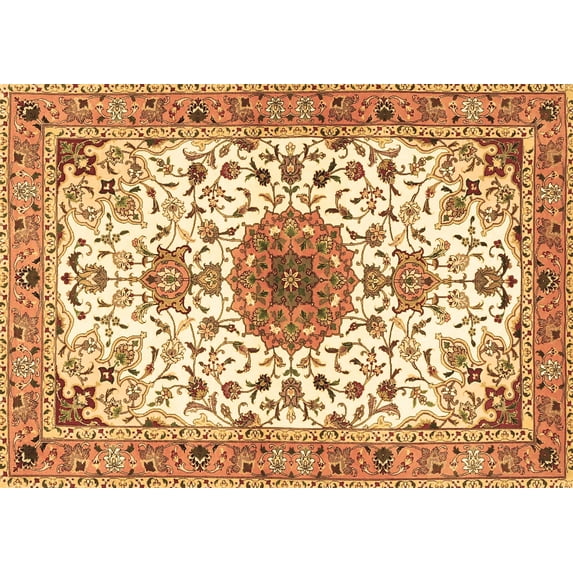 Ahgly Company Indoor Rectangle Medallion Brown Traditional Area Rugs, 6' x 9'