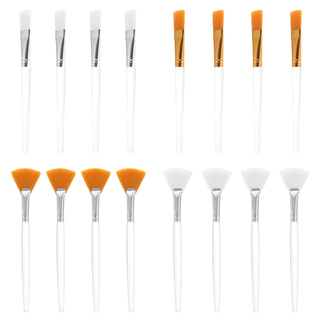 CIMAXIC Portable Facial Mask Brush Set for Makeup Use Assorted Color Plastic and Nylon 16pcs,5.91"X1.57"X0.39"