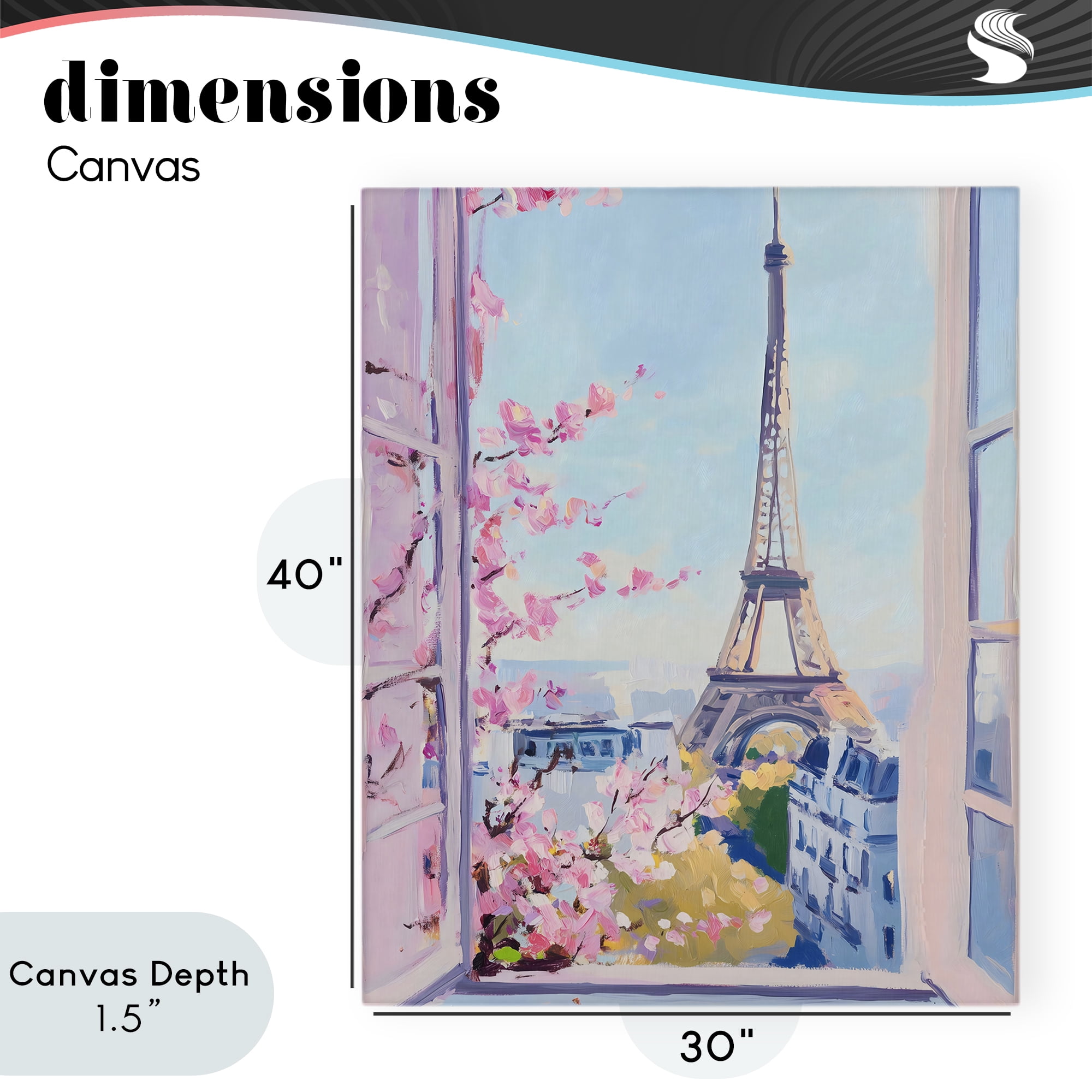 Stupell Industries Eiffel Tower View in Spring Canvas Wall Art, design by The Prints Vibe