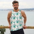 thumbnail image 6 of Fotbe Hello Summer Pattern Men's Quick Dry Workout Tank Top Gym Muscle Tee Fitness Bodybuilding Sleeveless T Shirt Breathable Workout Shirt-Large, 6 of 9