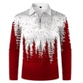 thumbnail image 1 of toraway Chemises pour Hommes Manches Courtes Automne Col à Revers Manches Longues Chemise Imprimée Mode Décontractée Style Deux m, 1 of 4