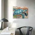 thumbnail image 3 of JRXY Sea Turtle Bathroom Wall Decor: Teal Coral Canvas Wall Art Sea Turtle Painting Gifts for Turtle Lovers Women Bedroom Office Home Decorations Rustic Swimming Turtle Picture Print Framed  20x16in, 3 of 4
