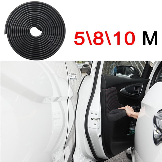 2@# Rubber Edge Protective Strips Side Doors Moldings Adhesive Scratch Protector Vehicle for Cars Car SUV 5M/8M/10M DoorBlack 5 M He Qiyong unisex