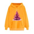 thumbnail image 2 of UPPADA Womens Christmas Hooded Sweatshirt Xmas Tree Long Sleeve Shirts Vacation Graphic Casual Long Sleeve Pullover Tops Blouses Womens Hoodies Oversized Yellow,XXL, 2 of 5