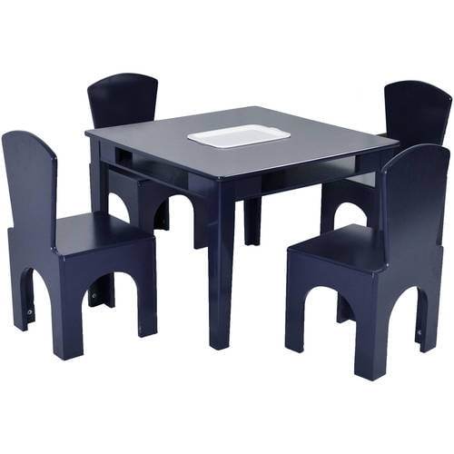 Kaner Table And Stool Set With Storage Bucket Navy With White Bucket Walmart Com Walmart Com