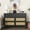 Black, variant on Festisoul 7 Drawer Dresser for Bedroom, 47.3'' Wide Modern Chest of Drawers with Natural Rattan Drawers, Wood Storage Drawer Organizer with Sturdy Base for Living Room, Entryway