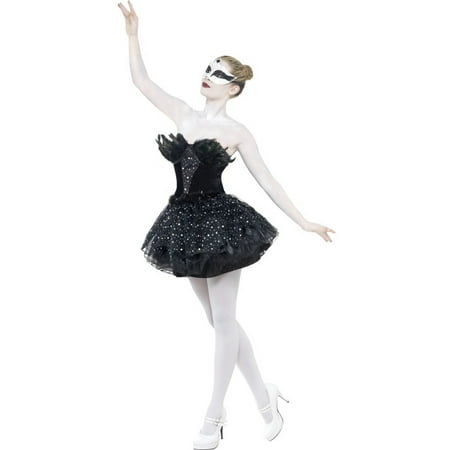 Womens  Gothic Black Swan Masquerade Balet Dance Dress