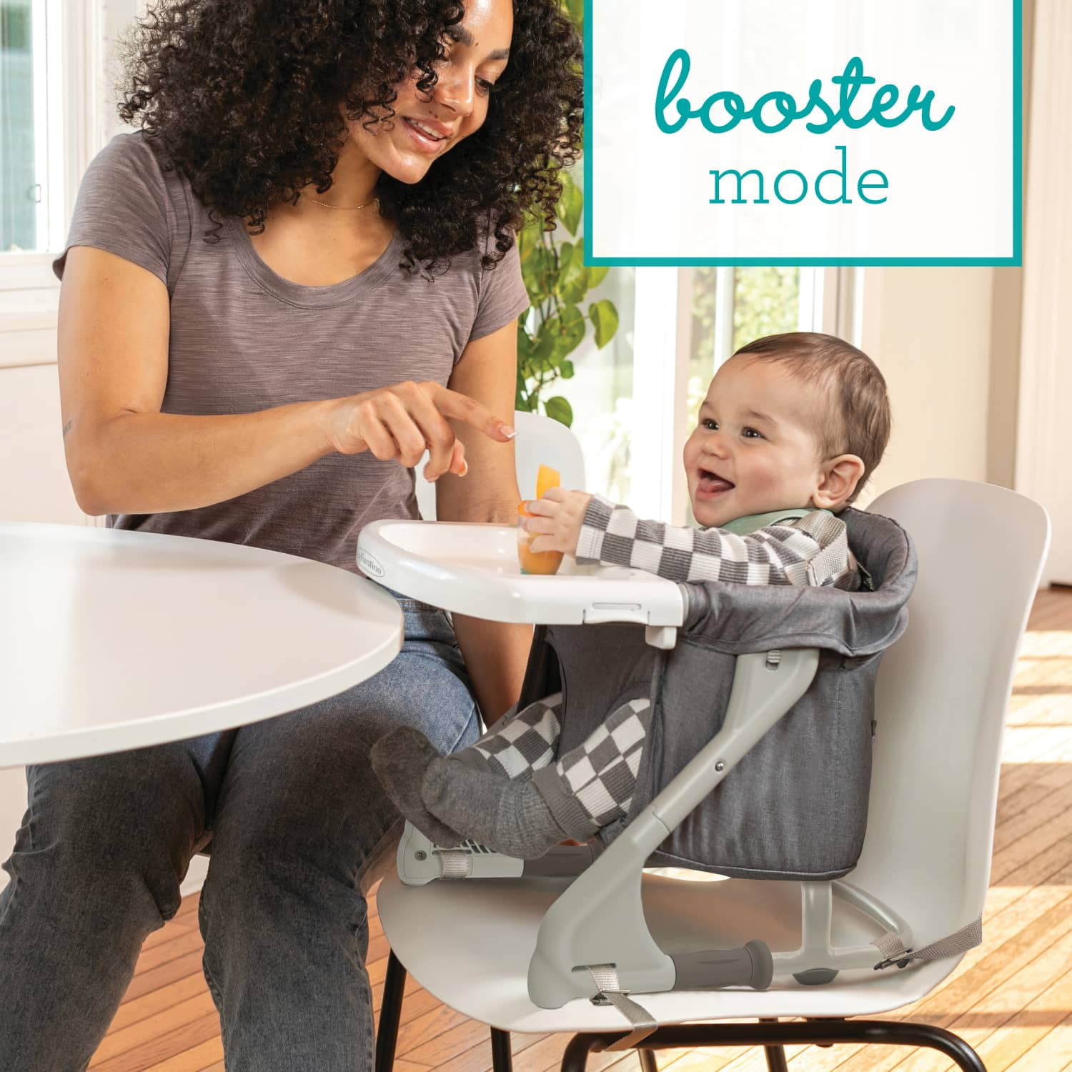 Infantino Ultimate Travel Booster Seat for Babies and Toddlers 4-36 Months, Gray