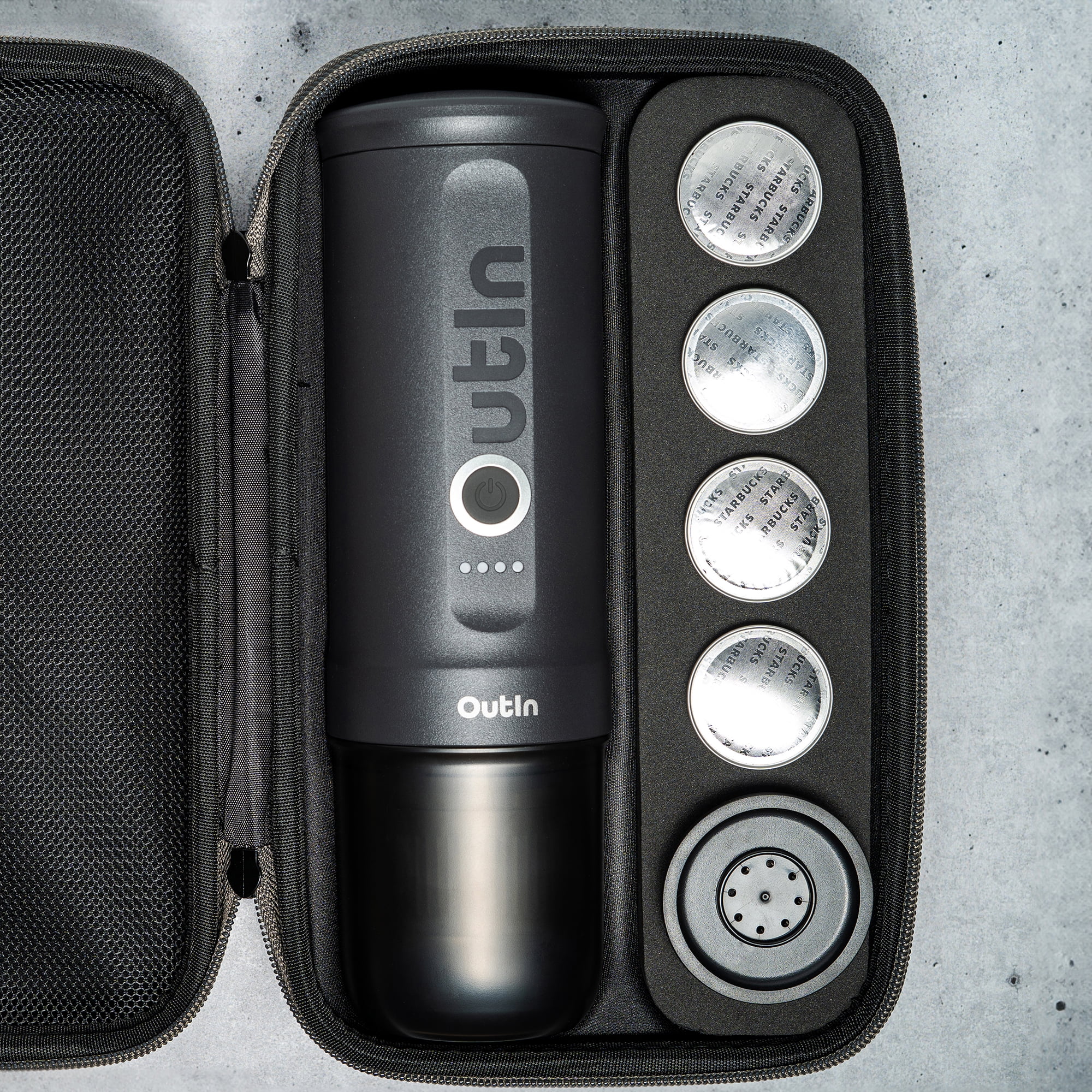 OutIn Nano Portable Electric Espresso Machine Travel Kit (Space Grey)