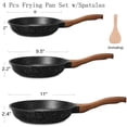 thumbnail image 2 of ESLITE LIFE - Juego de sartenes de cerámica antiadherentes, no tóxicas, para tortillas de huevo, compatibles con todo tipo de cocinas (gas, eléctricas e inducción), sin PTFE ni PFOA (negras), 2 of 5