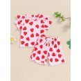 thumbnail image 4 of Aojekbee Little Girls Summer 2PCS Sets Flying Sleeve O Neck Strawberry Print T-shirt Shorts Sets, 4 of 10