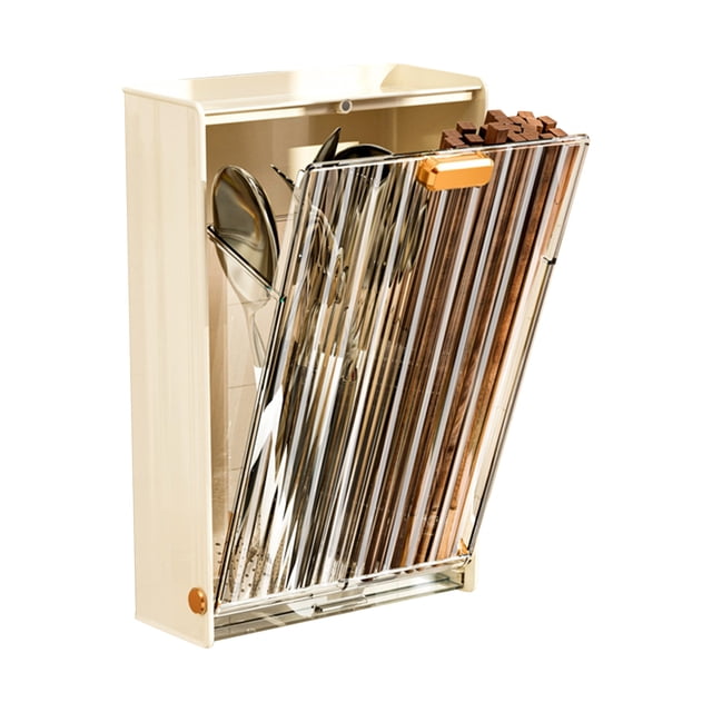 Soporte para palillos, escurridor de palillos de plástico montado en la pared, soporte para utensilios para cocina, cubiertos, cuchara, crema