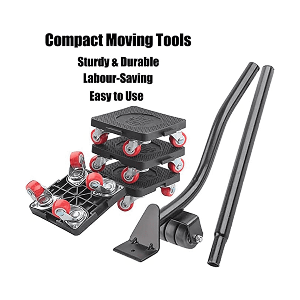 Furniture Moving Tool, 880 Lbs, with 4 Wheels and Portable Lift, for Moving Furniture, Refrigerators, Sofas Black