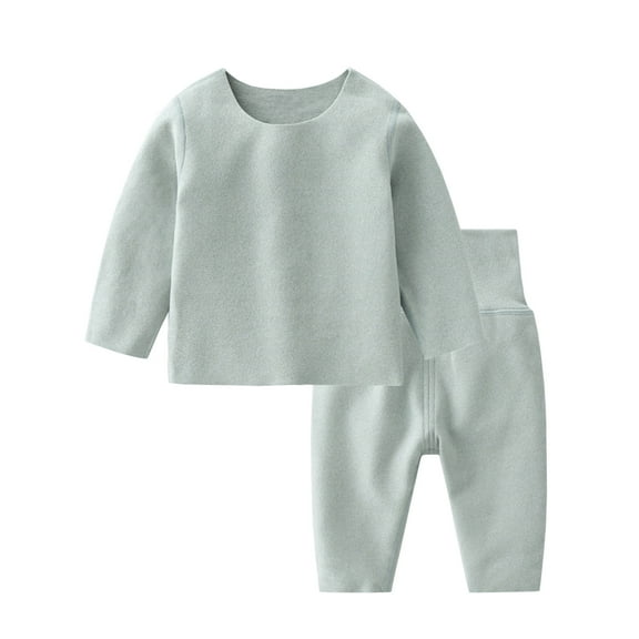 KBKYBUYZ Baby Infant Keep Warm Long Sleeve Tops Pants Trousers Solid Color Clothes Set On Sale