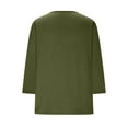 thumbnail image 5 of Women's 3/4 Sleeve Sexy Tops Cut Out O-ring V Neck Casual Trendy Tee Shirts Summer Fall Plain Tshirts (2XL, Army Green), 5 of 6