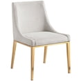 thumbnail image 1 of Meridian Furniture Chaise de Salle à Manger en Lin Beige Texturé, 1 of 9