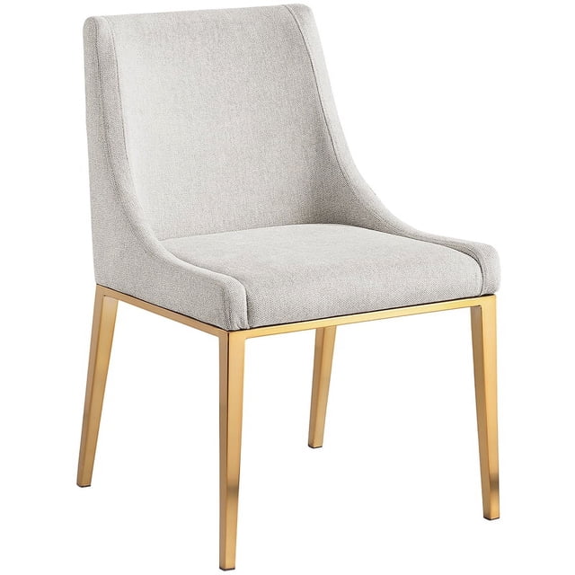 Meridian Furniture Chaise de Salle à Manger en Lin Beige Texturé