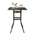 thumbnail image 3 of IVV Cast Aluminum Outdoor Patio Bar Tables, Outdoor Frosted Surface 31.5" Square Bar Height Bistro Table - 42" Pub Height (Brown), 3 of 9