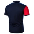 thumbnail image 3 of Pompotops Men's Spring And Summer Leisure Patchwork Shirt With Lapel Short Sleeves on Sale, 3 of 8