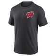 thumbnail image 2 of Men's Charcoal Wisconsin Badgers Left Distressed Logo Tri-Blend T-Shirt, 2 of 3