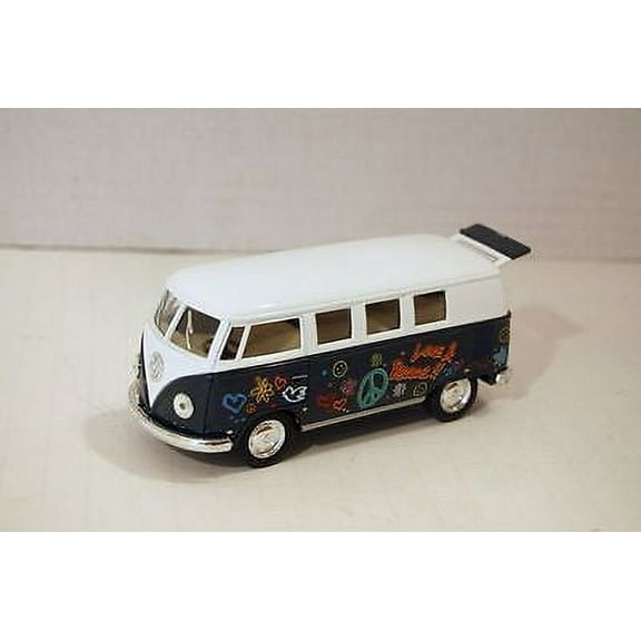 5" Kinsmart 1962 Volkswagen Classical Bus w/Decal 1:32 Diecast Love Peace GREEN