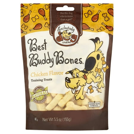 Exclusively Dog Cookies Best Buddy Bones Chicken Flavor Training Treats 5.5 oz