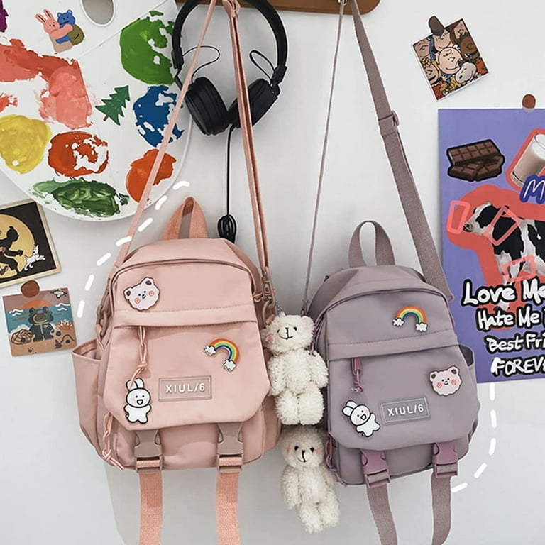 Cute Mini Backpacks with Accessories, Aesthetic ,For Teens Kawaii