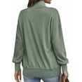 thumbnail image 3 of Mohiass Womens Sweatshirt Casual Long Sleeve Lightweight Sweatshirts Button Loose Pullover Tops Mint Green XL, 3 of 4