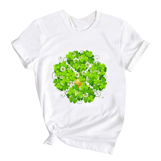 Gibobby Playeras Niñas Día de San Patricio Camisetas de manga corta con cuello redondo para niños y niñas, camisetas estampadas para niños (I, 10-11 Años)