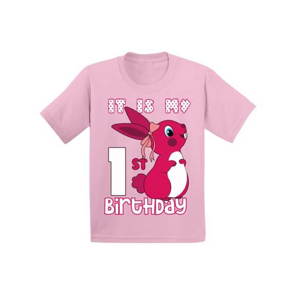 Awkward Styles It is My 1st Birthday T-shirt Pink Bunny Baby Shirt Birthday Girl Tee