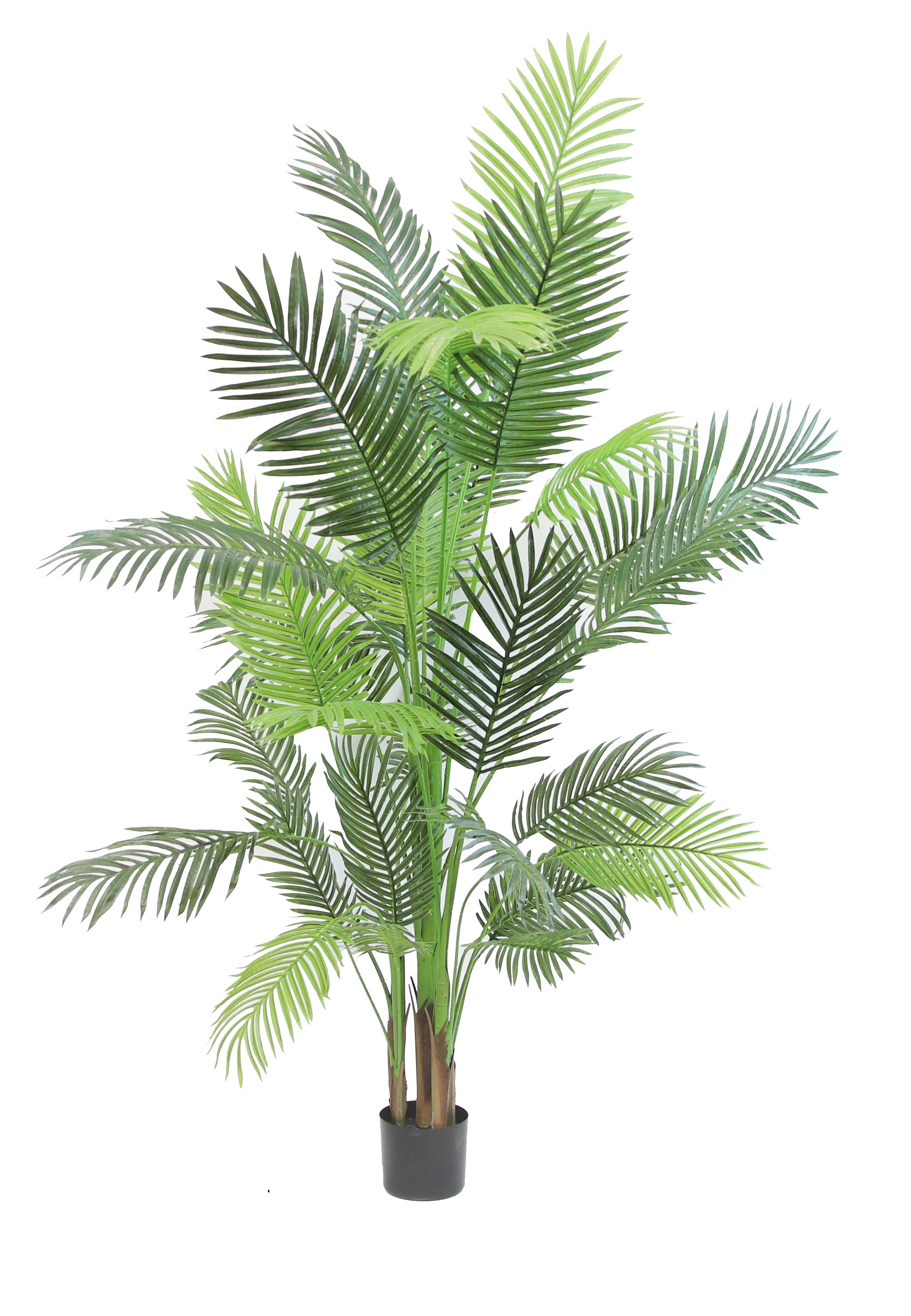 The Mod Greenhouse 84" Artificial Green Silk Areca Palm Tree in a Black Pot