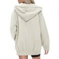 thumbnail image 4 of Ashirexll Womens Long Sleeve Tops, Zip Up Hoodie Women, Zippered Cardigan Hooded Sweater Coat Long Sleeve Casual Jacket, 4 of 7