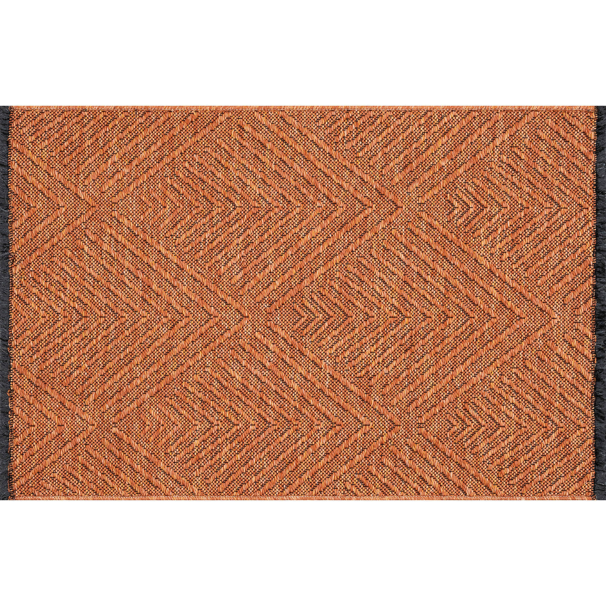 Alma Transitional 2' x 3' Orange and Copper, Machine Washable Polyester & Cotton Indoor Area Rug