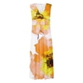 thumbnail image 5 of ZQUUVOU Women's Maxi Dress Casual Boho Print Spring Summer Sundress V Neck Sleeveless Formal Evening Gown for Prom Yellow, 5 of 5