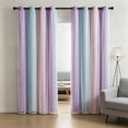 thumbnail image 4 of Topukaiba Blackout Curtains with Sheer Overlay Mix and Match Double Layer Thermal Insulated Window Panels 52 inch for Living Room Bedroom Drapes with Grommet Top,52"x40",Multicolor-C, 4 of 6