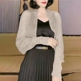 thumbnail image 2 of Women's Crochet Cardigan Sweater Long Sleeve Lightweight Hollow-Out Cover Ups Soft Cable Knit Solid Sweater Tops, 2 of 5