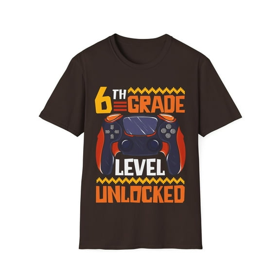 Kids 6th Grade Level Unlocked First Day Of School Video Game Unisex T-Shirt