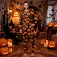 thumbnail image 2 of Halloween Family Pajamas Set Long Sleeve Crew Neck, Soft Matching Halloween Pajamas with Pumpkin Ghost Print, Cute Family Halloween Pajama Set for Party, 2 of 6
