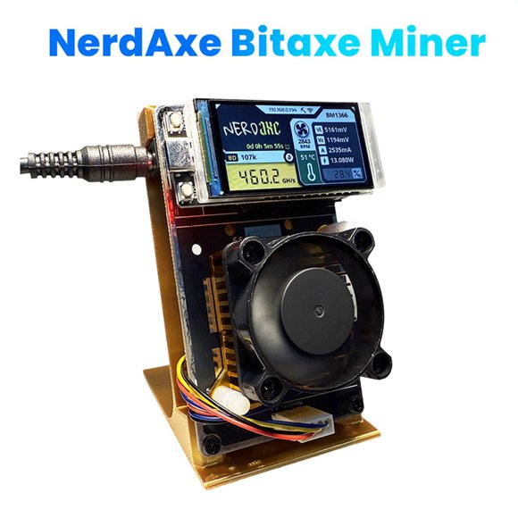 NerdAxe NerdMiner 500Gh/S BM1366 ASIC Chip Minero Vertical Minero de Lotería BTC Minero de Lotería ENCHUFE AU