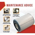 thumbnail image 5 of P181038 Dust Collector Filter for Wynn Enviromental, Grizzly, Harbor Freight, Jet Vortex, HF Dust Collectors & Heavy Duty Trucks Replaces AF879 LAF5069 LAF5079 PA2363 42440 TR527, 5 of 12