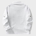 thumbnail image 5 of Splozh Boys Tshirt Boys Long Sleeve Dress Shirts Kids Casual Button School Shirts with Chest Pocket White,9-10 Years, 5 of 9