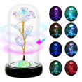 thumbnail image 2 of Flor giratoria de regalo para niños con forma de rosa arcoíris en cúpula de cristal, 2 of 8