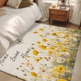 thumbnail image 4 of 3'x5' Area Rugs, Spring Yellow Floral Indoor Outdoor Area Rug for Living Room Bedroom, Farmhouse Country Flower Butterfly on Linen Bathroom Rugs Kitchen Floor Carpet Mats Home Decor Aesthetic, 4 of 8