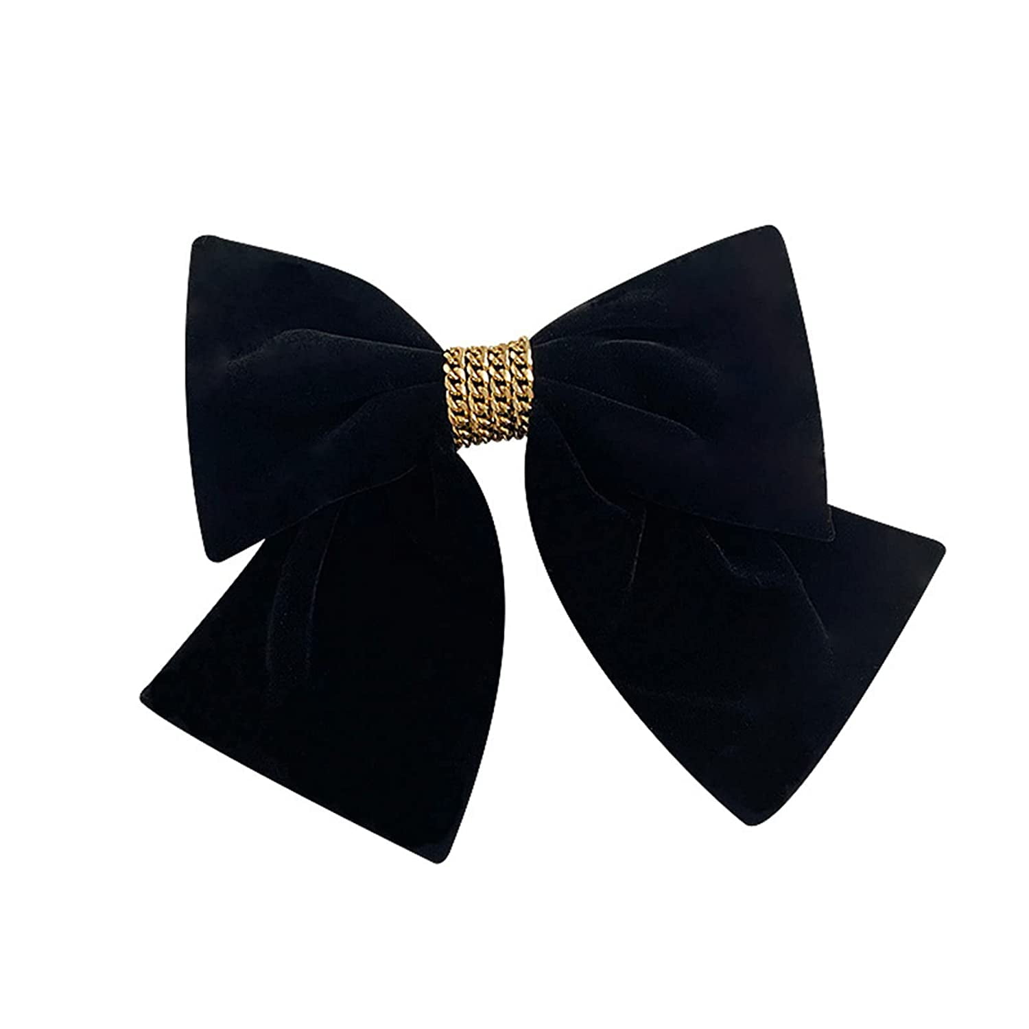 Pre-owned Chanel CC Large Brown Velvet Bow Hair Clip
