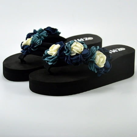 

TANGNADE Women Muffin Wedge Slippers Sandals Home Bathroom Beach Flip Flops Shoes