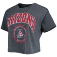 thumbnail image 2 of Women's Pressbox Navy Arizona Wildcats Edith Vintage Burnout Crop T-Shirt, 2 of 3