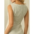 thumbnail image 4 of DARING DIVA Sleeveless Tweed Boat Neck Sheath Dress S Beige, 4 of 6