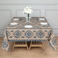 thumbnail image 3 of Blue Geometric Diamond Triangle Pattern Square Tablecloth,Waterproof Square Table Cover,Wipeable Spillproof Washable Table Cover for Home Kitchen Party Decor 52"x52"(132x132cm), 3 of 6