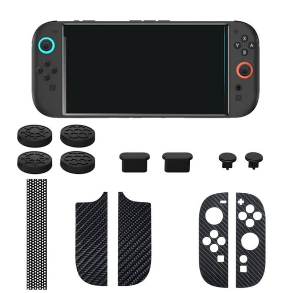 Dust Cover for Nintendo Switch 2，[New - 6in1] Protection Kit Type-C Dust Plug Headphone Jack Dust Plug Grip Stickers Silicone Rocker Cap Dust Mesh Dustproof Scratch and Dirt Prevention