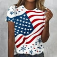 thumbnail image 2 of UVEASISHA 4th of July Shirts for Women Short Sleeve Stars and Stripes Graphic Tees Mid-Length Casual Parade Outfits Multicolor XXL, 2 of 6